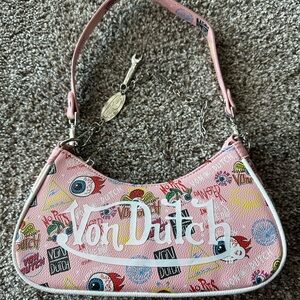 Von Dutch pink shoulder purse